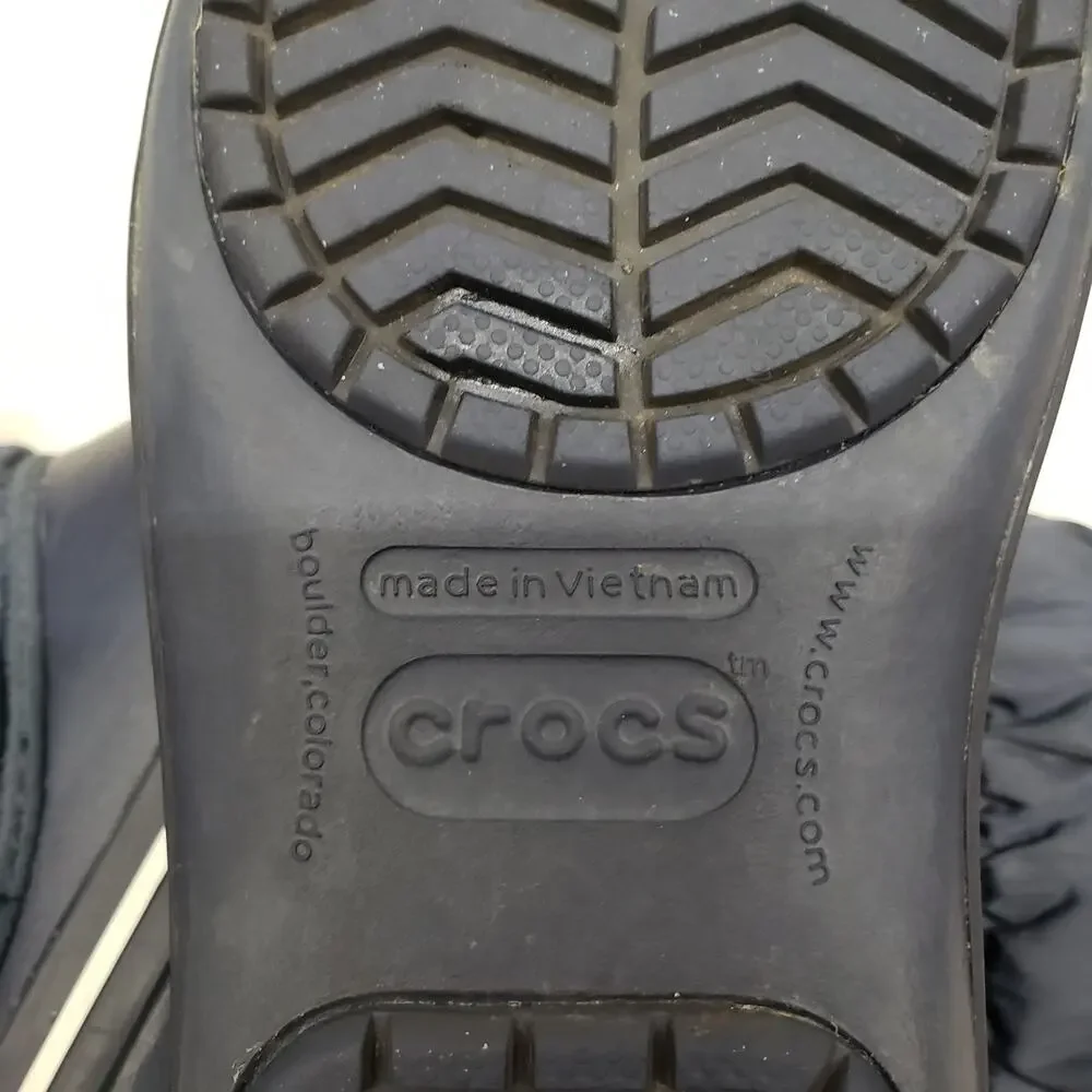 Crocs Winter Puff Boots 14614 Nylon Textile Navy/White Women's 6